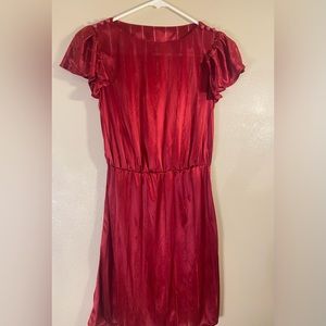 Gorgeous, cranberry colored, vintage dress.